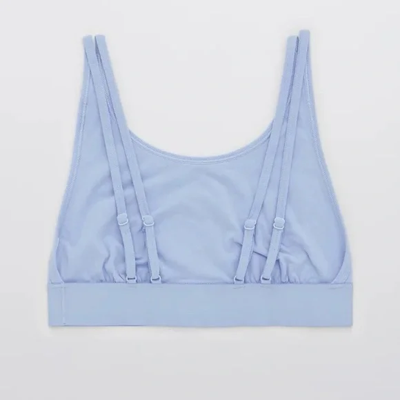 NWT Aerie High Neck Cotton Longline Bralette Womens Small Fresh Water Blue - Picture 5 of 8